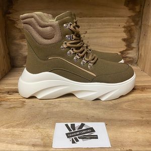 Cape robbin high top green white tall boots shoes